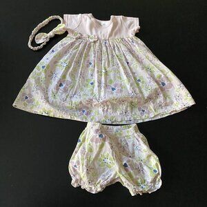 Truffles Ruffles Floral Dress Set with Bloomers and Headband